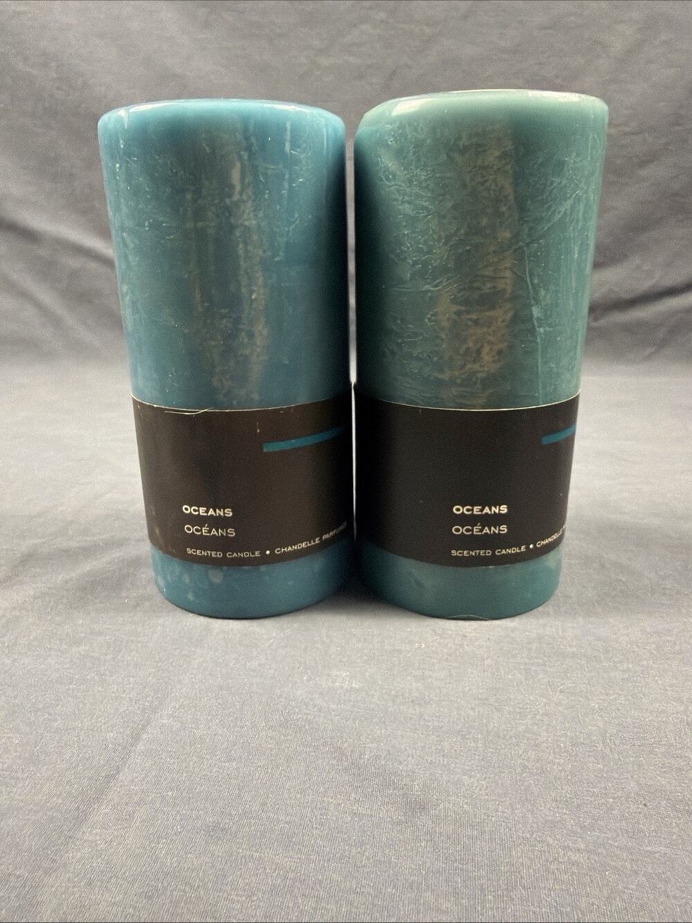 Set Of 2 Pier 1 Imports OCEANS Scented Pillar Candle 3x6 •NEW• Sealed NOS